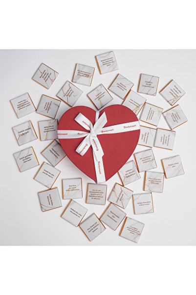 Hediyesepeti Kalp Kutulu Seni Sevmemin 32 Sebebi Çikolata - Sevgili Çikolatası - Sevgiliye Hediye Çikolata Kutusu