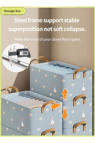 Generic 2PCS 26L Foldable Quilt & Clothes Storage Box Large Capacity Organizer Dustproof Waterproof Nonwoven