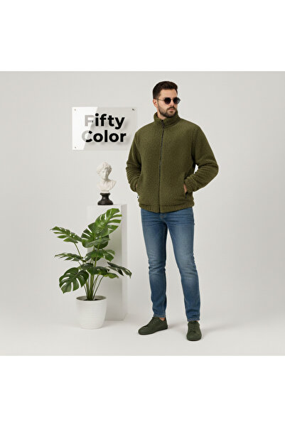 Fifty Color Τσέπες με φερμουάρ με γιακά Wellsoft - Oversize βελούδινο μπουφάν