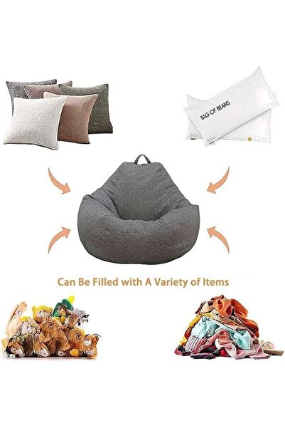 fulina Lazy Sofa Chair Cover (no filler),80X90cm Cloth Cover, Bean Bag Couch Cover, (dark gray)