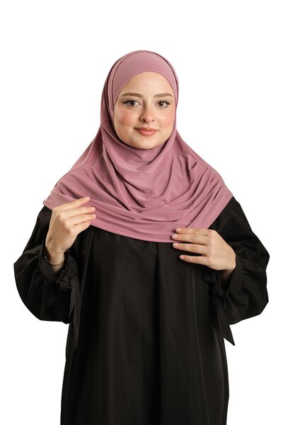 HÜRREM BONE Dusty Rose, practic, eșarfă hijab gata de încadrare, țesătură nis...