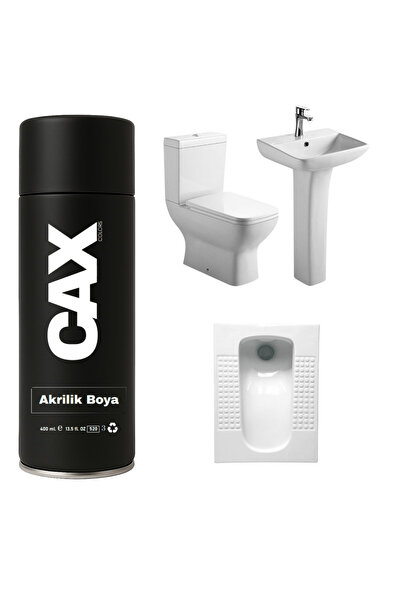 MxS DUŞAKABİN-LAVABO-FAYANS SPREYİ SUYA DAYANIKLI VERNİKLİ PARLAK BEYAZ(RAL-9003) SPREY BOYA 400 ML