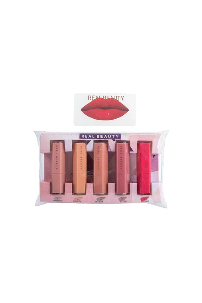 real beauty - مجموعة ملمع الشفاه الجديدة (5 درجات فاتحة)