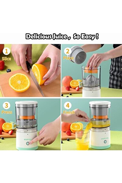 fulina Citrus Juicer, Electric Orange Juice Squeezer with Motor and USB Charging Cable, Juicer Extractor