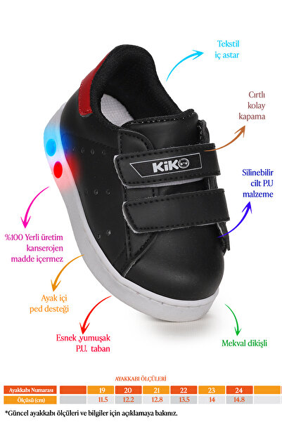 Kiko Kids Royzo First Step Baby Velcro Lighted Baby Girl Sports Shoes