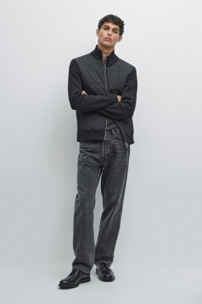 Massimo Dutti Kontrast triko şişme mont