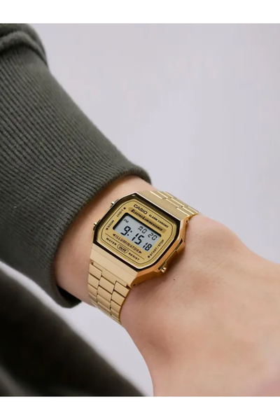 Casio Ceas de mână digital retro auriu A168WG-9W