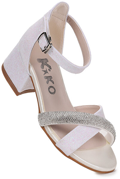 Kiko Kids Sign Sand Glitter Girl's 4 cm Heeled Sandals Evening Dress Shoes