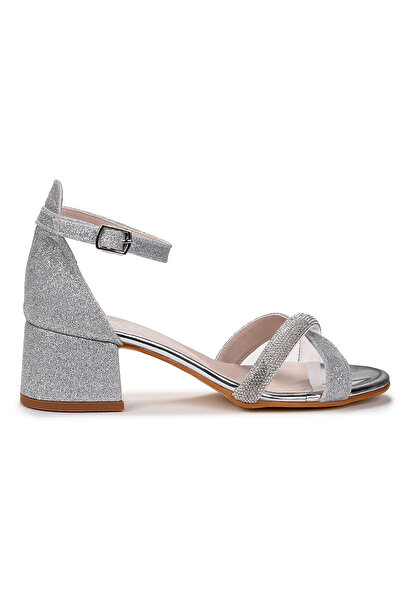 Kiko Kids Sign Sand Glitter Girl's 4 cm Heeled Sandals Evening Dress Shoes