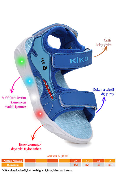 Kiko Kids Soren Daily Lighted Velcro Baby Boy Sandals Shoes