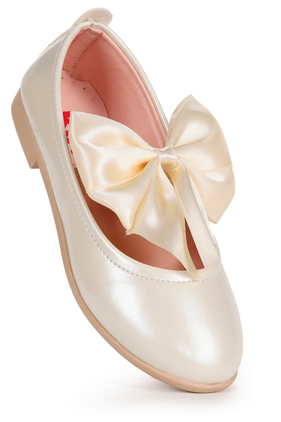 Kiko Kids Tari Patent Leather Bow Elastic Girls' Ballerina Shoes