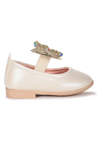 Kiko Kids Menz Patent Leather Butterfly Elastic Baby Girl Ballerina Shoes