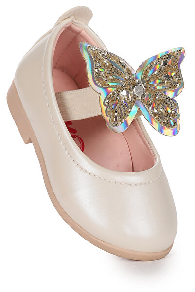 Kiko Kids Menz Patent Leather Butterfly Elastic Baby Girl Ballerina Shoes