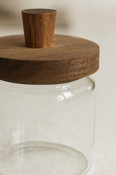 Bohemian Akasya Vakum Kapaklı Cam Kavanoz – 2'li Set (450 ml & 450 ml)