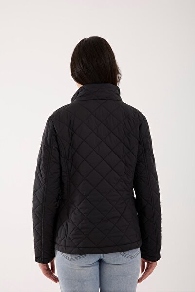 G-FOX Women's Diamond Pattern Seasonal Coat – Lightly Padded, Stand Collar, Fit Silhouette 8787