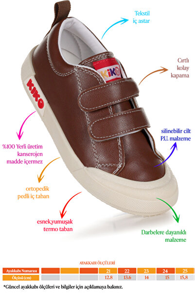 Kiko Kids Suba Velcro Thermo Sole Baby Boy Casual Sneakers