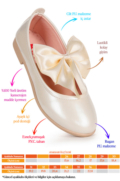 Kiko Kids Tari Patent Leather Bow Elastic Girls' Ballerina Shoes