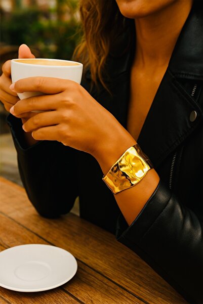 COCOSH TAKI Gold Renk Özel Tasarım Kelepçe Çoklu Bileklik