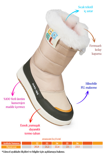 Kiko Kids Havana Fermuarlı Günlük Kız Çocuk Kar Botu