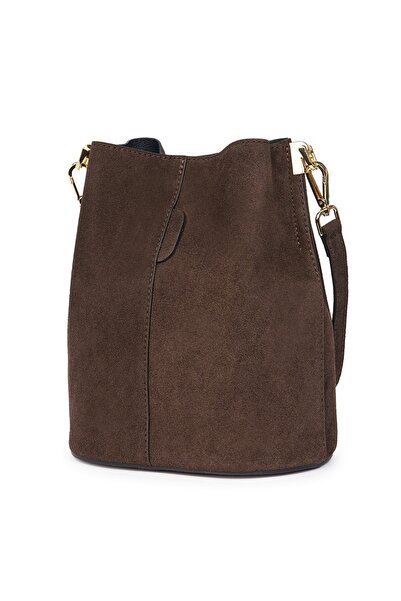 myOwn Women's suede bag Milena dark brown