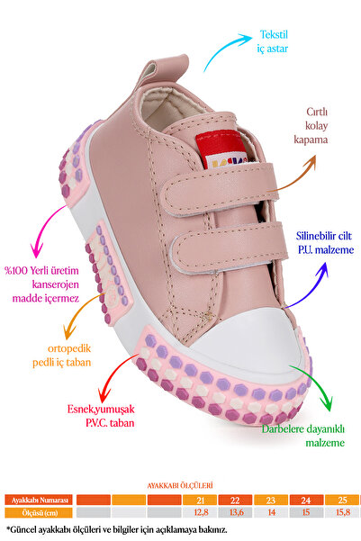 Kiko Kids Kach Cırtlı Kız Bebek Günlük Spor Ayakkabı