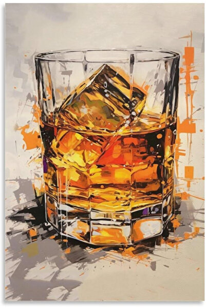 Today Idea لوحة جدارية من القماش بتصميم جرافيتي للويسكي - ملصق بتصميم شوكة لغ...