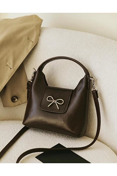 Mopia Bow Viral Bitter Coffee Women's Mini Hand Messenger Bag