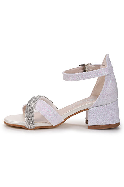 Kiko Kids Sign Sand Glitter Girl's 4 cm Heeled Sandals Evening Dress Shoes