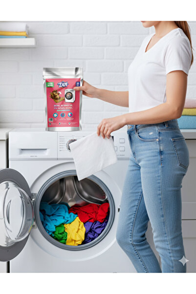 zipy Renk Ayırıcı Kir Tutucu Çamaşır Makinası İçin Mendil 50'li
