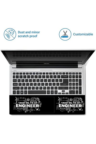 Emoda home Trove Laptop Skin – “Trust Me I’m Engineer” Rocket Design, Premium HD Vinyl, Bubble-Free, 38x25 cm