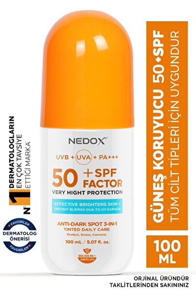 NEDOX Sunscreen - SPF 50, High Protection, Moisturizer, For All Skin (100 ML)