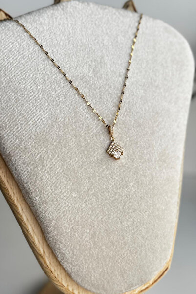 Leo'Stone تصميم رائع من حجر الزركون الرغيف الفرنسي، قلادة نسائية من الفولاذ ل...