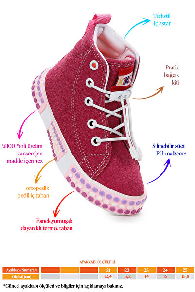 Kiko Kids Gamel Günlük Lastikli Kız Bebek Bot Ayakkabı