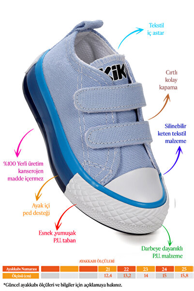 Kiko Kids Linen Linen Sneakers for Baby Boy - Velcro