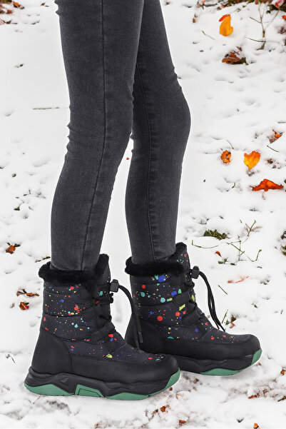 Kiko Kids Бамбукови зимни ботуши с връзки за момчета