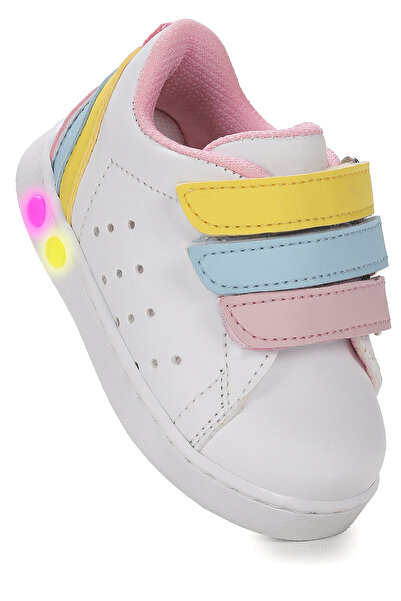 Kiko Kids Lunce Cırtlı Işıklı Kız Bebek Spor Ayakkabı