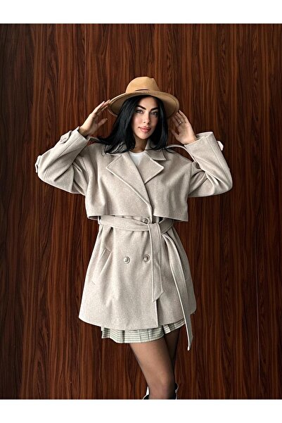 FERZOLAİO Oversized Stone Cashmere Coat