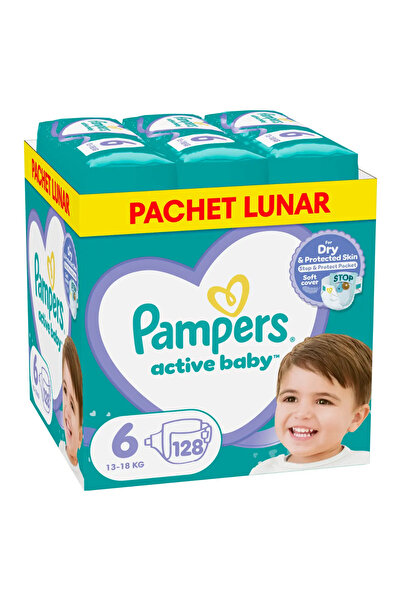 Pampers Active Baby Diapers XXL Box, Size 6.13 -18 kg, 128 pcs
