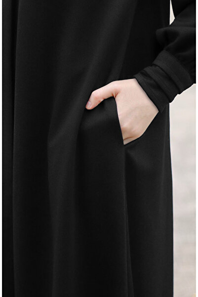 suhneva Mina Full Length Stamp Coat - Black