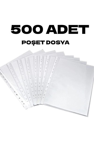 nistabolje 500 Adet Poşet Dosya A4 Şeffaf Ofis Dosya (Föy)