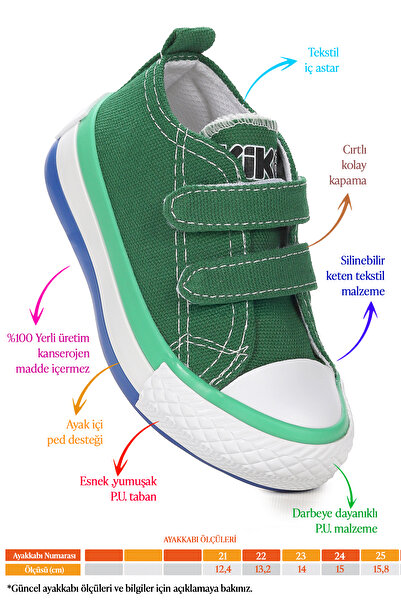 Kiko Kids Linen Linen Sneakers for Baby Boy - Velcro