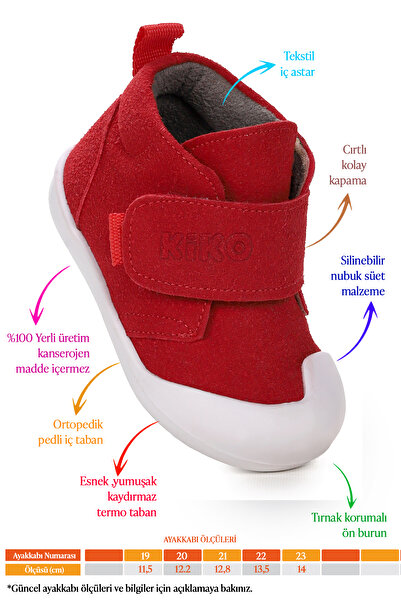 Kiko Kids Winnie İlk Adım Cırtlı Kız Bebek Günlük Bot Ayakkabı