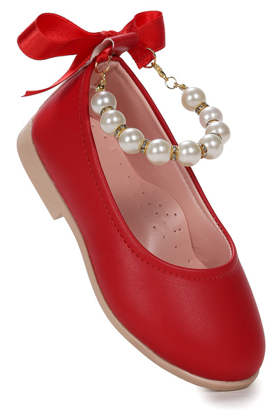 Kiko Kids Blanch Skin Pearl Elastic Girls' Ballerina Shoes