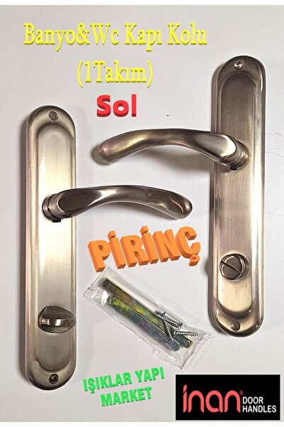 ece life Kapı Kolu -Banyo&Wc Kapı Kolu -Pirinç -Saten -Sol (Pk.İçi./Tk.: 1Takım)