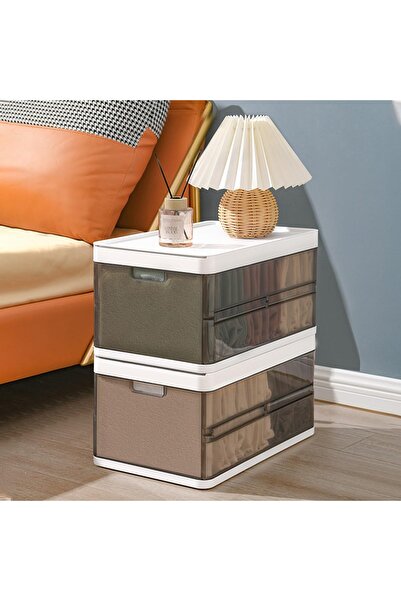 fulina 2 Packs Stackable Plastic Storage Bins with Lid,Plastic Storage Bins for Closet Organizers and Stora