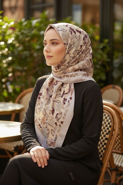Onur Scarf - Lightweight Comfortable Use Soft Fabric Scarf Floral Pattern Fas...