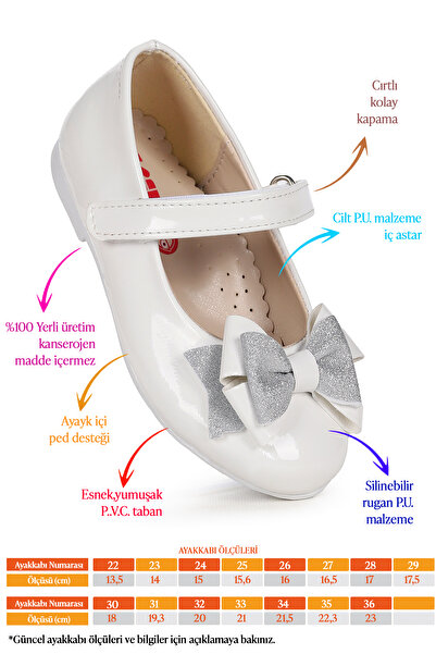 Kiko Kids Ασημί λουστρίνι με Velcro και φιόγκο με σκόνη για κορίτσια μπαλαρίνα παπούτσια