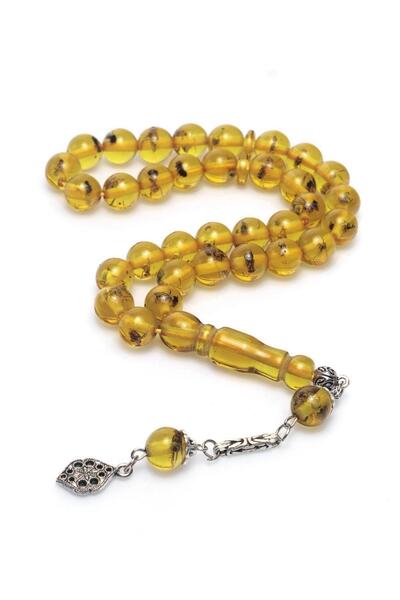 ZİQR TESBİH Erkek Hediyelik 10 Adet Toz Kehribar Tekli Kazaz Püsküllü Tesbih ...