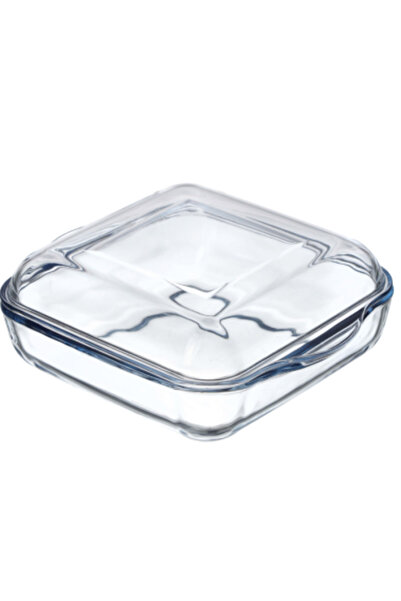 Borart Square Yena Heat-Resistant Glass Dish with Lid, 1.66 L, 25 x 22 cm, Borart, 145018