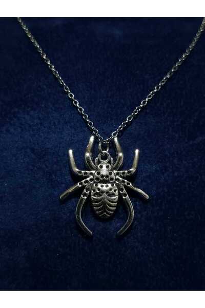 sarıyer silver Spider Model Halloween Halloween Themed Spider Style Steel Necklace